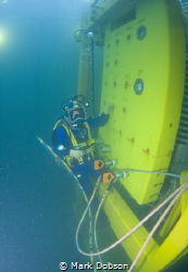 Diver running a testing schedule on an ROV panel which co... by Mark Dobson 